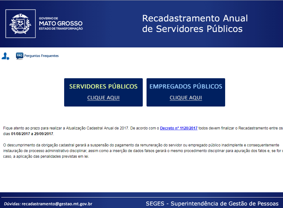 Recadastramento de servidores tem início